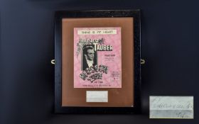 Autograph Interest Richard Tauber Autograph 1891 - 1948 Framed and mounted under glass Complete with
