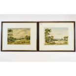 Percy Lancaster Pair Of Framed Watercolours, Country Landscapes, 9½ x 13½ Inches