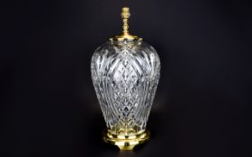 Waterford - Large and Impressive Fine Cut Crystal Table Lamp.