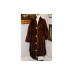 Full Length Vintage Mink Coat Ladies brown plush mink coat with shawl collar,