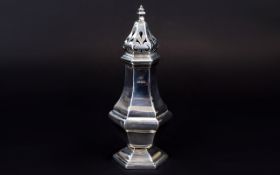 George V Solid Silver Sugar Sifter of Ecclesiastical Shape. Hallmark London 1926, Maker R.P.