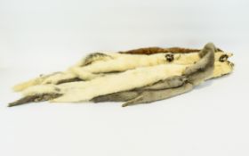 A Collection Of Vintage Mink Stoles And Small Collar Three in total, one blonde mink comprising