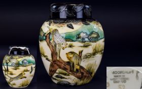 Moorcroft Limited And Numbered Edition Large Lidded Ginger Jar 'Cheetas' Design by Anji Davenport,