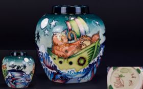 Moorcroft Limited And Numbered Edition Tubelined Lidded Ginger Jar 'Owl And The Pussycat' By Nicola