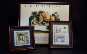 Lewis Carroll/John Tenniel Interest Three Framed Alice In Wonderland Images The first, a large