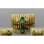 18ct Yellow Gold Emerald and Diamond Dress Ring.