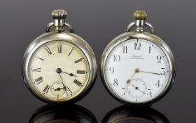 Antique Period - Swiss Chrome Cased Non-Magnetic Open Faced Pocket Watch.