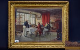 Framed Print 'The Skippers Birthday' By M Dovaston Housed in ornate gilt gesso frame.