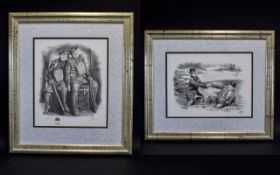 Laurel And Hardy Interest Two Framed Limited Edition Prints By Peter Finnigan Two black and white