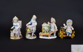 Conte and Boehme Good Quality Collection of Hand Painted Novelty Figural Porcelain Match Stick