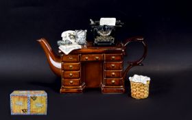 Cardew Designs Collectables Limited Edition Teapots 'Crime Desk'. With original box.