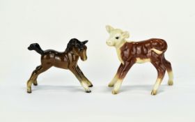 Beswick Animal Figures ( 2 ) In Total. Comprises 1/ Foal - Facing Right, Legs Spread. Model No 815.