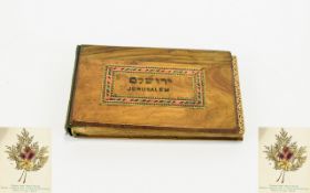 Antique Miniature Book 'Flowers And Views Of The Holy Land Jerusalem' A Charming book with inlaid