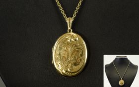 A 1970's 9ct Gold Oval Shaped Hinged Locket,