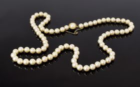 A Vintage Pearl Necklace By Majorica A long statement necklace fashioned in Mallorcan pearls with
