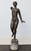 Antique Cast Bronze Figure Large figure in the form of a dancing maiden/sprite in diaphanous sheath