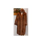 Vintage Mink Ladies Full Length Coat And Matching Hat Plush golden mink coat with revere collar,