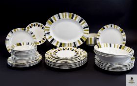 Midwinter Dinner Ware comprising 6 large dinner plates, 6 smaller dinner plates, 6 side plates,