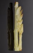 Antique Period Chinese White Jade Bamboo Pendant of Very Fine Quality. From a Private Collection.