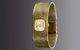 Tissot/ Stylish Ladies 9ct Gold Bracelet Dress Watch From The 1970's.