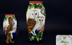 Moorcroft - Superb and Impressive Ltd and Numbered Edition Tube lined Vase ' Twilight Hunter ' Pair