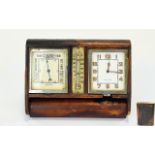 Aspreys Jaguer-le-Coultre Chrome Cased Travellers Clock and Barometer.