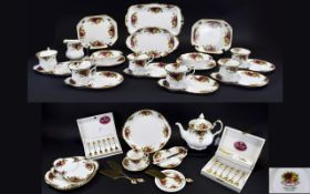 Royal Albert Old Country Rose Pattern ( 54 ) Piece Part Tea and Dinner Service.