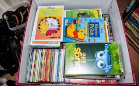 A Collection of Assorted Children's Books and Videos Books including 'Sleeping Beauty',