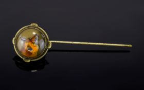 An Early 20th Century Arts And Crafts Style Handpainted Stickpin Attractive pin with large circular