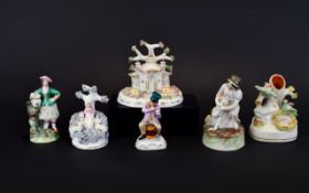 Staffordshire / Samson Assorted Mid 19th Century Hand Painted Collection of Miniature and Small