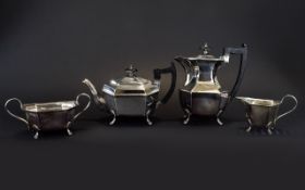 Antique Period 4 Piece Silver Plated Tea and Coffee Service of Solid Construction.