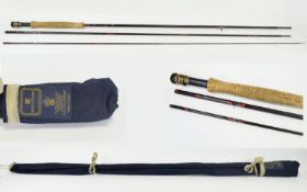 Hardy - Salmon Fly Graphite Deluxe 3 Piece 15, 4 Inches Double Handed Salmon Fly Rod. Cork Handle