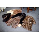 A Collection Of Vintage Fur Coats Ten items in total to include, rabbit fur coat,