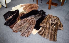 A Collection Of Vintage Fur Coats Ten items in total to include, rabbit fur coat,