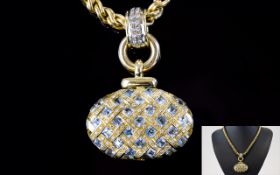 Heavy Set 18ct Gold Fancy Link Italian Design Chain And Pendant,