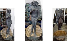 Reproduction Bronze Statue In Early Renaissance Style After Sandro Botticelli's Birth Of Venus Very