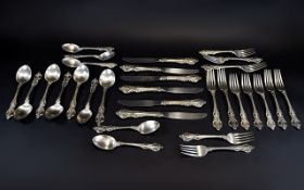 A Thirty Piece Flatware Set By Towle In El Grandee Design Flatware by Towle was produced for 45
