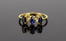 9ct Gold Diamond and Sapphire Ring.