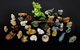 A Large Collection Of Wade Whimsies Over 30 items in total to include aardvark, owl, horses,