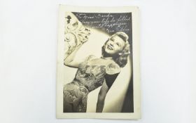American Dancing Sensation Vera Ellen - Film Star and Dancer - Hand Signed Black and White Photo