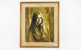 Modern British Portrait of a Young Woman indistinctly signed and dated '67