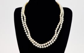 Cultured Pearl Necklaces With 9ct Gold Clasps Cultured pearl necklaces in collar style with