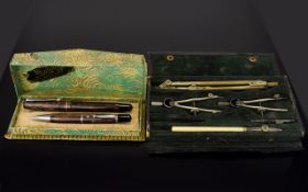 A Mentmore Vintage Pen Set Boxed fountain pen and propelling pencil set by British manufacturer