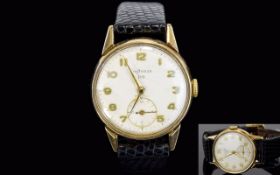 Craftsman ( 303 ) Gents 9ct Gold Cased Mechanical Wrist Watch. c.