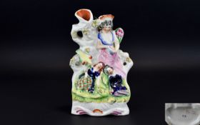 Staffordshire 19th Century 19th Century Figure Group, Depicts An Angel with Crown ' Dove of