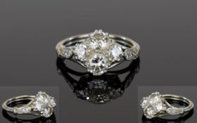 Ladies Attractive Looking and Lively 18ct White Gold Diamond Ring.