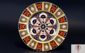 Royal Crown Derby Gold Band Old Imari Pattern Cabinet Plate. Plate Num 1128, Date 1940. 10.