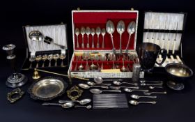 Canteen Of Cutlery Together With Mixed Flatware And Metal ware