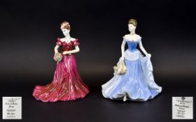Coalport Hand Decorated Bone China Figurines ( 2 ) In Total. Comprises 1/ Ladies of Fashion '
