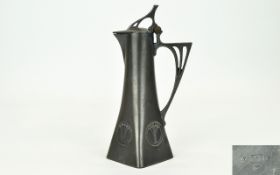Art Nouveau German WMF Plated Secessionist Liquor Ewer A Fine example of Jugendstil metal ware by